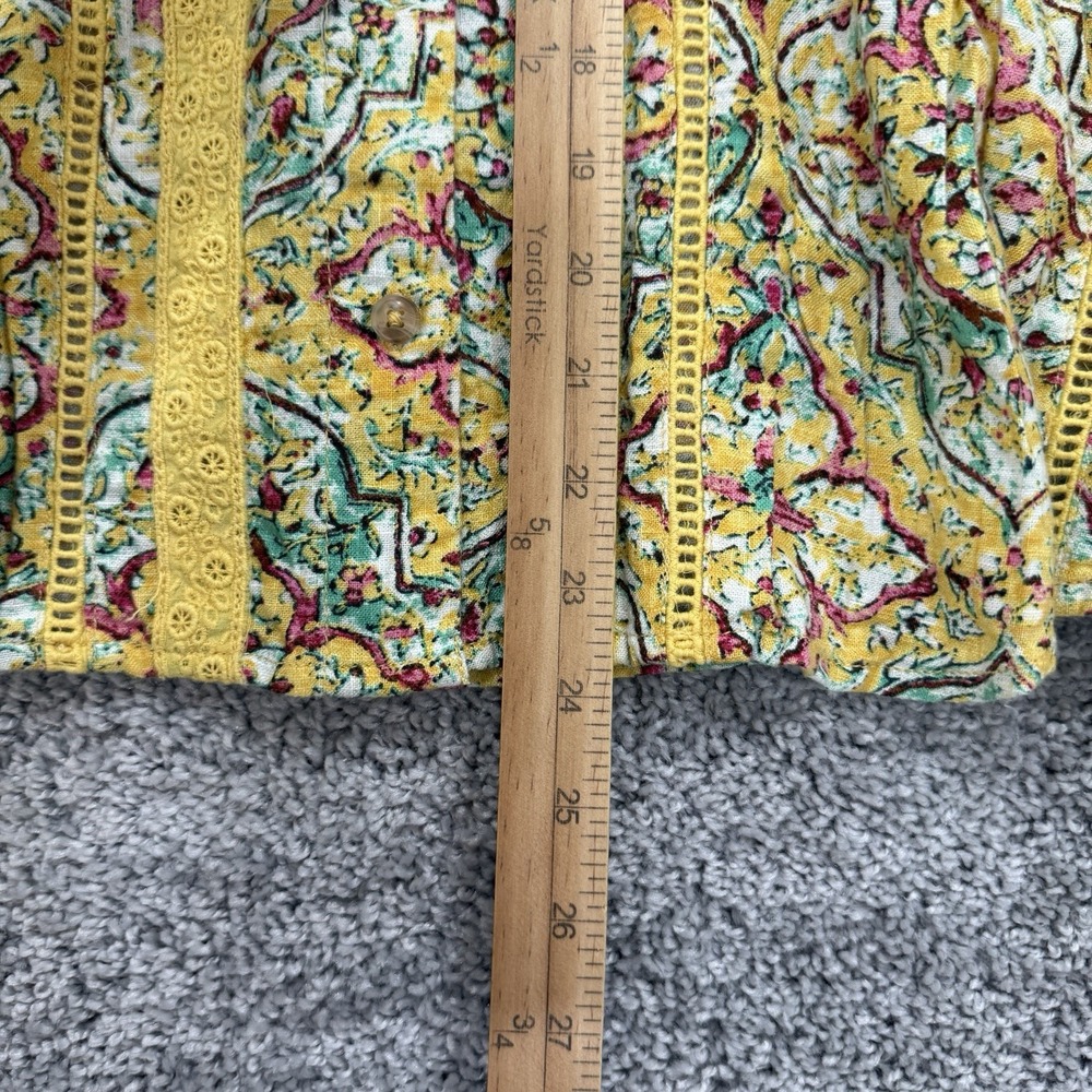 Anthropologie Pilcro Pintuck Peasant Blouse 3X Embroidered Boho Button Up Retro - Picture 5 of 14